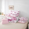 thumbnail image 6 of Homewish Female Men Pink Flowers Twin Bedding Sets 7-Piece,Kawaii Bow Bedding Comforter Set Microfiber,Dreamy Princess Breathable Sheet Sets,Luxury Bedroom Decor,Reversible, 6 of 8
