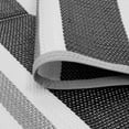 thumbnail image 6 of 9x12 Waterproof, Reversible Plastic Straw Outdoor Rugs for Patios | Also for Camping, RV, Deck, Porch, Balcony, Camp, Patio | Black, Stripes | Size: 8'11'' x 11'10'', 6 of 9