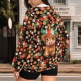 thumbnail image 5 of Yuyamidu Oversized Sweatshirt Highland Cow Sweatshirt Zip Up Hoodie Women Cute Sweatshirts Long Sleeve Oversized Casual Drawstring Drop Shoulder Sweatshirts Jacket with Pocket XL, 5 of 8