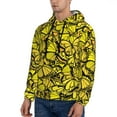 thumbnail image 3 of Lsque Yellow Butterflies Pattern Casual Men's Hoodie,Hooded Sweatshirt with Kangaroo Pocket,Pullover Hoodie-XX-Large, 3 of 7
