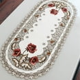 thumbnail image 1 of PEACNNG Table Runner Embroidery Flower Tablecloth, 1 of 7