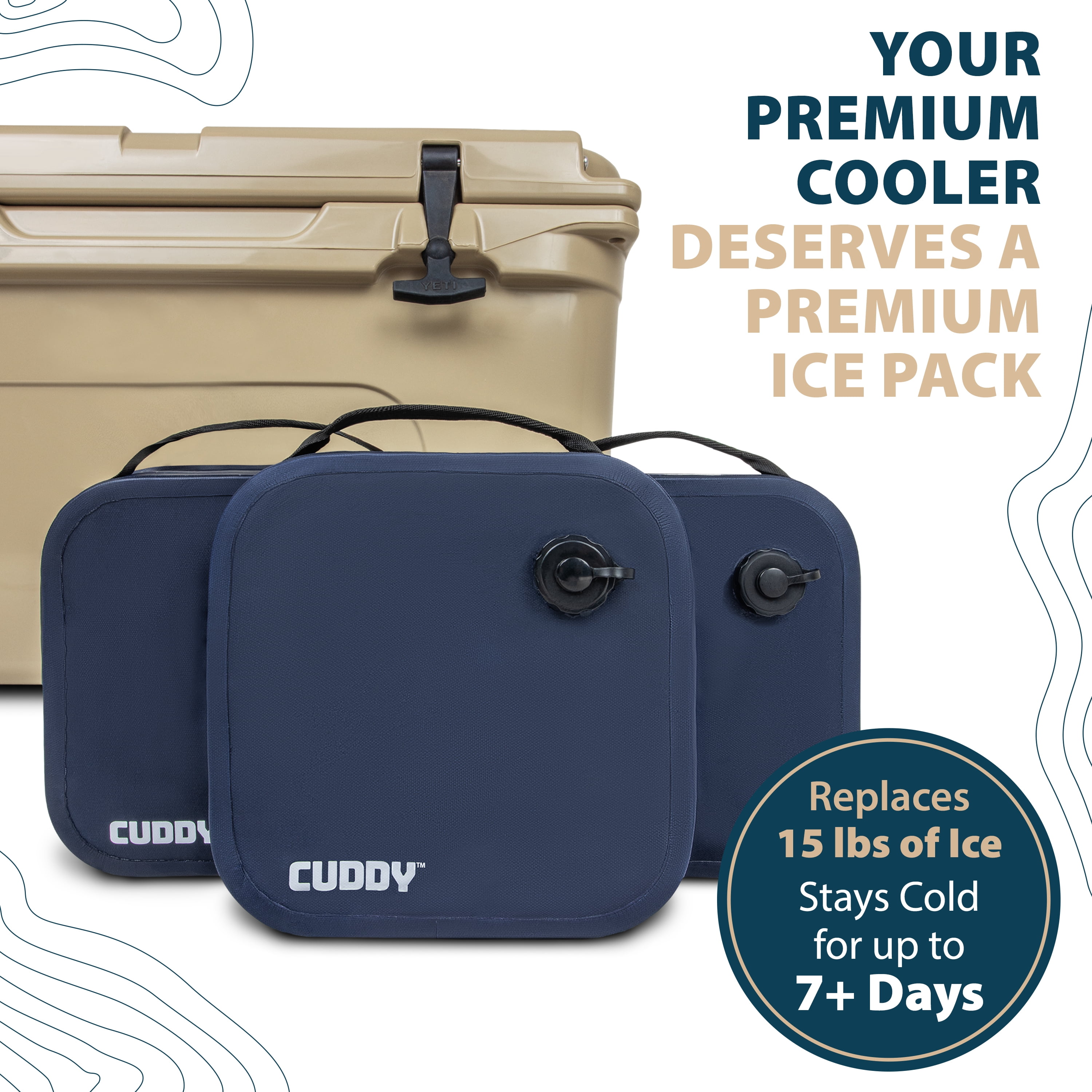 CUDDY Reusable Ice Packs for Coolers - 3 Pack - Premium Long Lasting Freezer Packs for Ice Chest & Camping