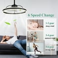thumbnail image 6 of Cusp Barn 24 Inch Modern Smart Ceiling Fan with Light and APP Control, 6 Wind Speeds Dimmable LED Ceiling Lights, for Bedroom, Kids Room and Living Room, 6 of 10