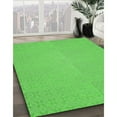 thumbnail image 3 of Ahgly Company Machine Washable Indoor Round Transitional Neon Green Area Rugs, 5' Round, 3 of 7