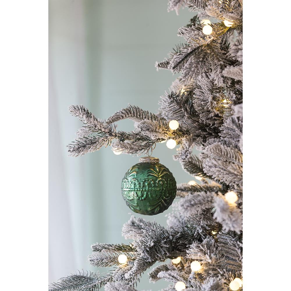 Set of 6 Glass Christmas Ball Ornaments with Aluminium Accent by Riccardo Tree Decor