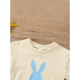 thumbnail image 4 of ZAXARRA Baby Boy Girl Romper Long Sleeve Round Neck Cartoon Easter Rabbit Print Casual Spring Fall Baby Romper, 4 of 9