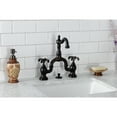 thumbnail image 3 of Kingston Brass KS7975TX French Country Bridge Bathroom Faucet with Brass Pop-up, Oil Rubbed Bronze, 3 of 7