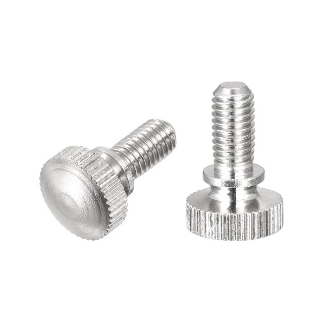 Moleteados Pulgar Tornillos, M5x10mm Latón Hombro Pernos Agarre Perillas Sujetadores, Niquelado 2uds