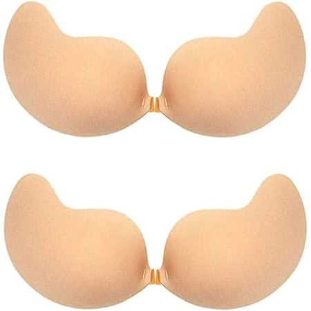 

Nipple Cover Adhesive Push Up Strapless Invisible Sticky Bra Reusable Backless Silicone Bra for Women(2 Pair)
