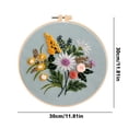 thumbnail image 2 of Kit Punto Cruz Con Bordado Algodón Flores Patrón para Principiantes 30x30cm, 2 of 9