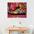 thumbnail image 2 of Nawypu Banksy Graffiti Sneaker Canvas Wall Art Framed US Flag Shoe Decoration Pop Art Wall Decor For Kids Playroom Bedroom Boho Artwork Ready To Hang, 2 of 4