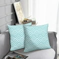 thumbnail image 6 of LALILO Throw Pillow Covers Stripe Green Aqua Pastel Two Tone Cushion Cover 18" x 18", 2 Pack, 6 of 6