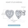 thumbnail image 4 of LeCalla 925 Sterling Silver Stud Earrings for Women | Heart-Shaped Cubic Zirconia Stud Earrings, 4 of 7