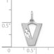14 Carats Or Blanc Solide Diamant Satiné Coupe Initiale Charme V – image 2 sur 2