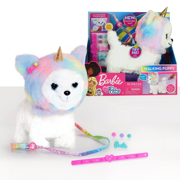 Just Play Barbie Walking Puppy With Unicorn Hat Kids Toys For Ages 3 Up Walmart Com