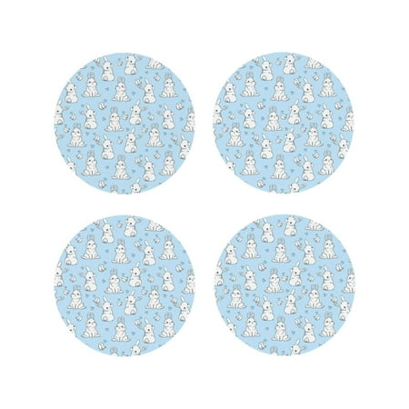 

Tideii Rabbit And Bird for Leather Coasters 4 Pieces Anti-fouling and Anti-scalding Decorative Coasters Suitable for Restaurants Kitchens Coffee Shops-Round Shape