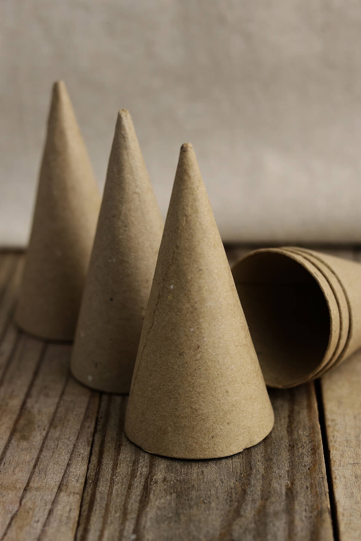 36 Small Paper Mache Cones 4 x 2 inch 