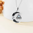 thumbnail image 6 of Dorunmo Moth Necklace 925 Sterling Silver Black Crescent Moon Pendant Moonstone Moth Halloween Gothic Jewelry Gift for Women, 6 of 6