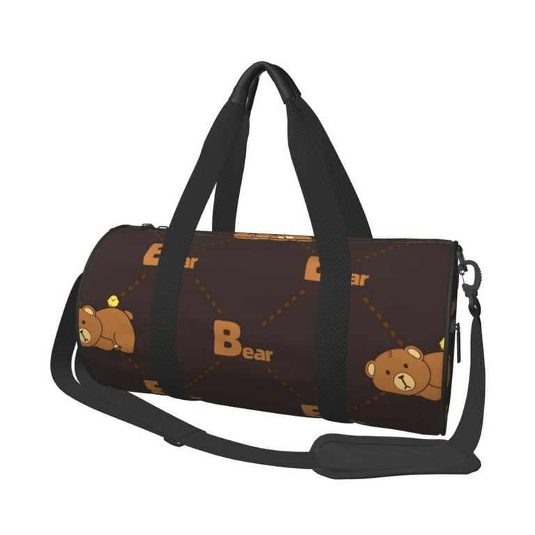 ZICANCN Lay Flat Bear Unisex Large Duffle Bag for Travel Sports Tote Gym Bag Airplane Weekenders Bags for Women Men Walmart