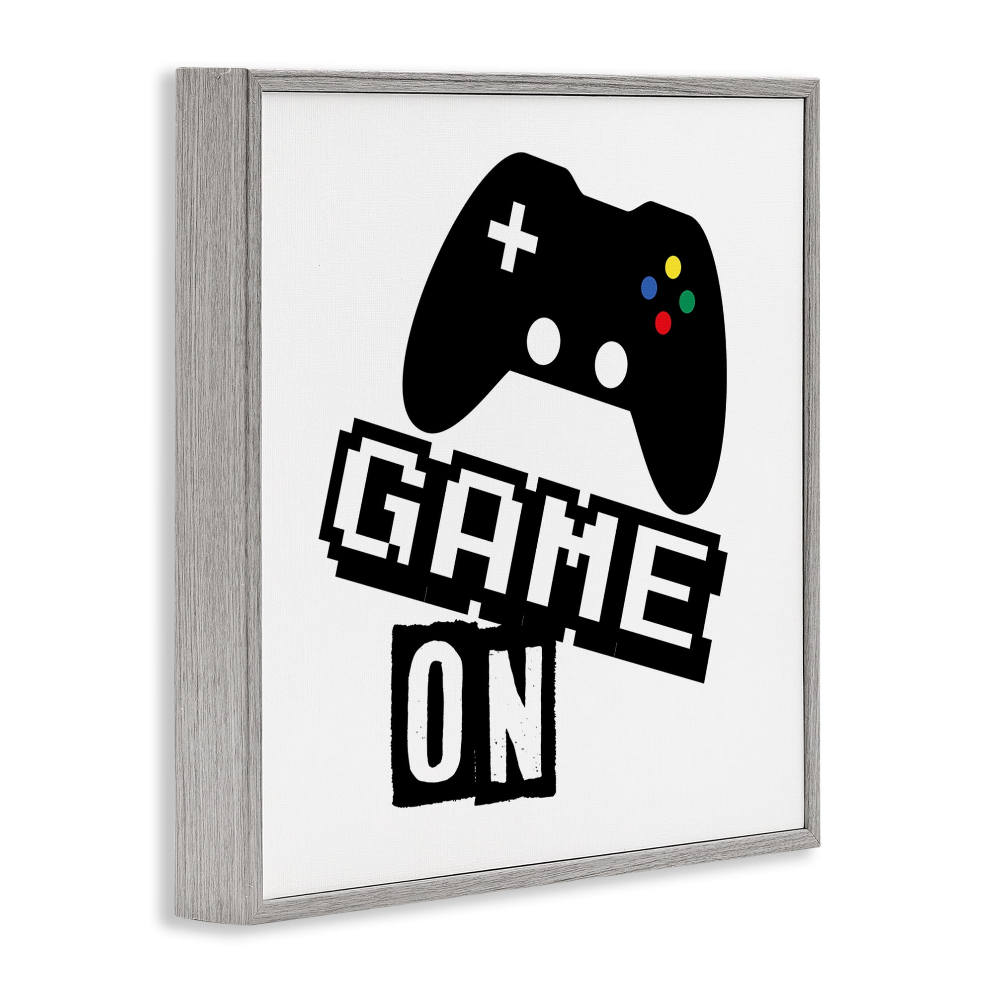 Stupell Industries Playful Game On Gray Framed Giclee Art, design by Marcus Prime