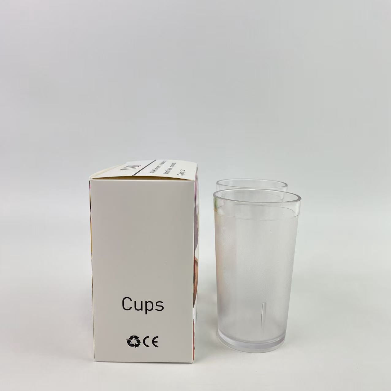 OOY cups,Plastic Drinking Glasses Set 5 oz Clear Plastic Tumblers Stackable Frosted Cup Reusable Drinking Glasses Cups Bulk for Weddings Party Restaurant Kitchen