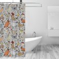 thumbnail image 2 of Shower Curtain, Bohemian Funny Cute Chicken Waterproof Fabric Plastic Shower Curtain, Drying Fast Bathroom Curtain with 9 Buttonholes, Ruffle Shower Curtain 60x72in, 2 of 8
