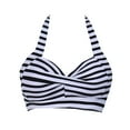 thumbnail image 4 of Bikini Top Xxl BandeauWomen Halter Swimwear Tops Underwire Full Coverage Bikini Top Push Up Swim Crop Top Tie Back Bathing Suit Tops Female Womens Bikini & Tankini Tops(Grey,XXL), 4 of 5