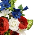 thumbnail image 6 of Mainstays 28 in Outdoor Artificial Floral Vase, Red Peony, White Rose and Blue Delphinium, 6 of 8