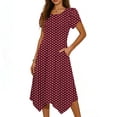 thumbnail image 2 of Nuoqisi Women's Summer A-Line Midi Dresses 2026 Casual Solid Short Sleeve Round Neck T-Shirt Dress Flowy Beach Sundress, 2 of 6