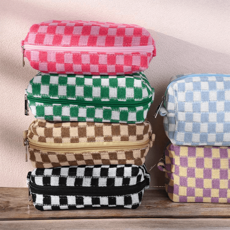 Pcs Checkered Makeup Bag Cosmetic Bag Bulk Makeup Pouch