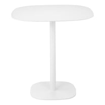 Liki 28 Inch Bistro Dining Table- Round Top and Base- Modern White Metal