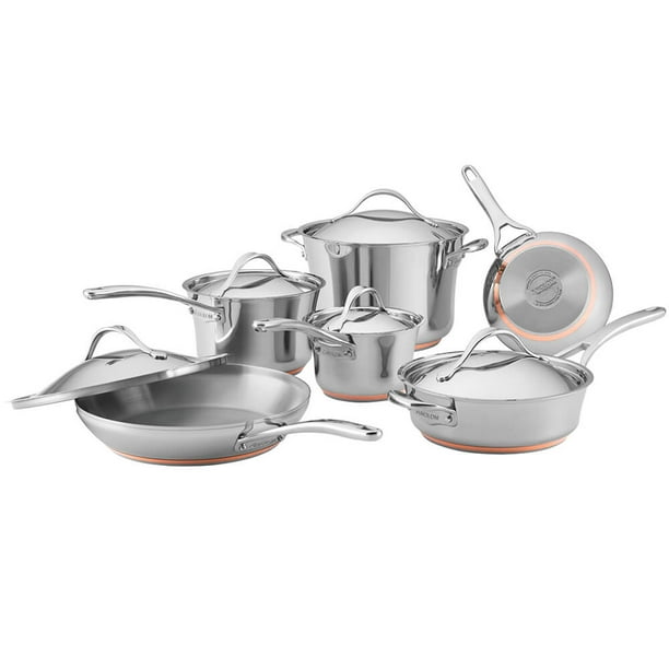 Anolon 77709 Nouvelle Stainless 11Piece Cookware Set