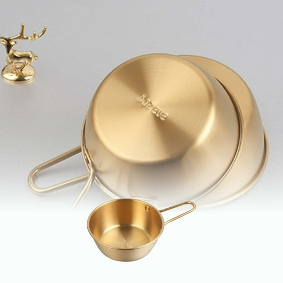 Snack Ramen Bowl Stainless Steel Mixing Bowl Bowl Kitchen Outdoor Meal Preparation With Handle Serving Dishes Baking Bowl (gold) Small Kitchen Table Set Glass Dining Table Set for 4 Outdoor Dining