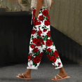 thumbnail image 2 of YUANGUANST Womens Dress Pants Women's Spring And Summer Casual 3D Printed Back Pocket Cotton And Linen Pants Business Work Casual Pants, 2 of 4