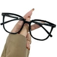 thumbnail image 2 of sunsanly Unisex Blue Light Blocking Glasses Retro Large Oval Frame Clear View Strong Hinge with Brim Eye Protection Clear Bluelight Glasses Spectacles Eyeglasses Eyewear, 2 of 7