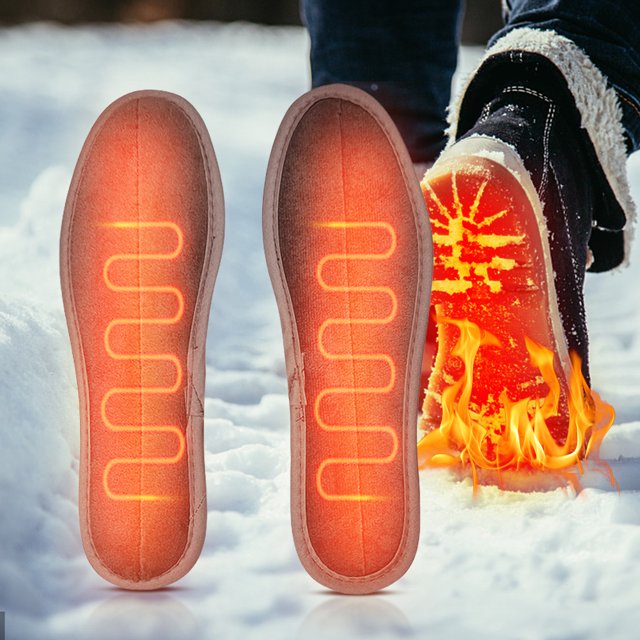 Plantillas calentadas para zapatos, almohadilla térmica para calcetines de calentamiento rápido USB (tamaño 37-38)