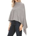 thumbnail image 3 of Sakkas Laurel Women's Super Soft Lightweight Cape Poncho Blanket Shawl Pullover - Gray - One Size Regular, 3 of 5