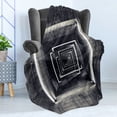 thumbnail image 4 of Dark Grey Soft Flannel Fleece Throw Blanket, Architecture Perspective Tunnel Interior Grungy Corridor Construction, Cozy Plush for Indoor and Outdoor Use, 50" x 70", Black Beige White, by Ambesonne, 4 of 5