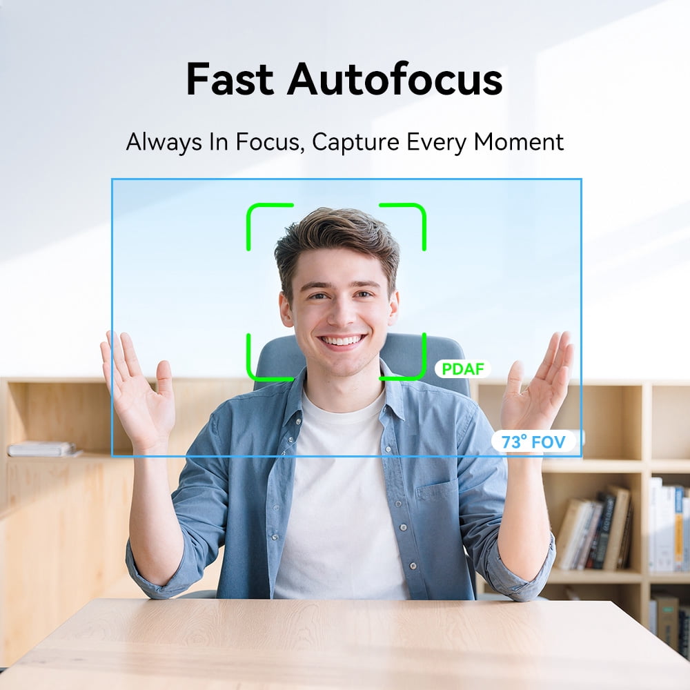 4K Webcam Streaming  Web Camera 1080P 60FPS Autofocus USB Computer Camera 73° Web Cam with Dual Microphone for PC/Laptop