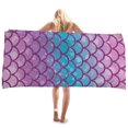 thumbnail image 1 of Quick Dry Breathable Warm Windproof Beach Towel Absorbent Mermaids Fish Scale Print Bath Towel, 1 of 2