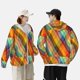 thumbnail image 4 of Balery Abstract Watercolors Tartan Sudadera ligera de manga larga con capucha y protección solar UPF 50+ para hombre y mujer, ideal para pesca y running-X-Large, 4 of 7