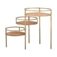 thumbnail image 3 of Dason Urban 3-Tier Metal Plant Stand, Gold Base with Acacia Wood Top, 3 of 10