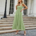 thumbnail image 4 of PENGXIANG Femmes Maxi Robe d'Été Casual Boho Sans Manches Spaghetti Sangle Smocked Longues Robes de Plage Soleil, 4 of 5