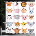 thumbnail image 4 of Ambesonne Cartoon Shower Curtain, Farm and Savannah Animals, 69"Wx70"L, Multicolor, 4 of 5