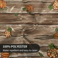 thumbnail image 6 of Fall Tablecloth Round 70 x 70 Inch Thanksgiving Wood Orange Pumpkins Table Cloth Polyester Fabric Farmhouse Harvest Autumn Table Cover for Kitchen Party Picnic Outdoor Decor, 6 of 6