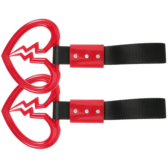 2 Pcs Cars Rear Bumper Warning Hanging Ring Handle Straps for Decoration Heart Rings Decorate Plastic