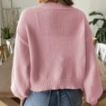 thumbnail image 5 of YUGYXL Women's Cable Knit Cardigan Teen Girl Cute Open Front Cardigans Sweater Long Sleeve Blouses Pink M, 5 of 6