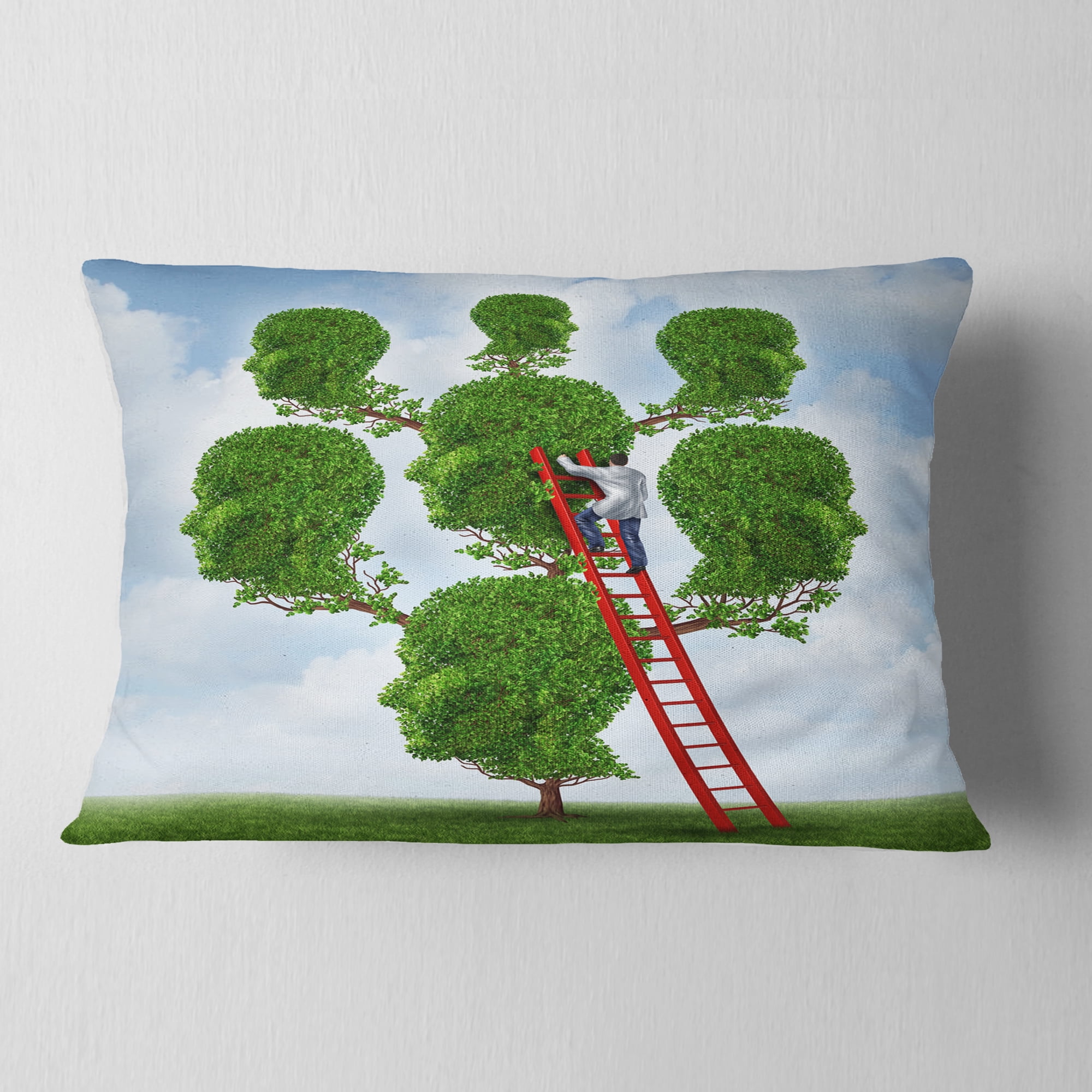 Designart Family Therapy - Abstract Throw Pillow - 12x20