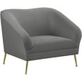 thumbnail image 2 of Home Square 2-Piece Furniture Set with Gray Velvet Chair and Loveseat, 2 of 7