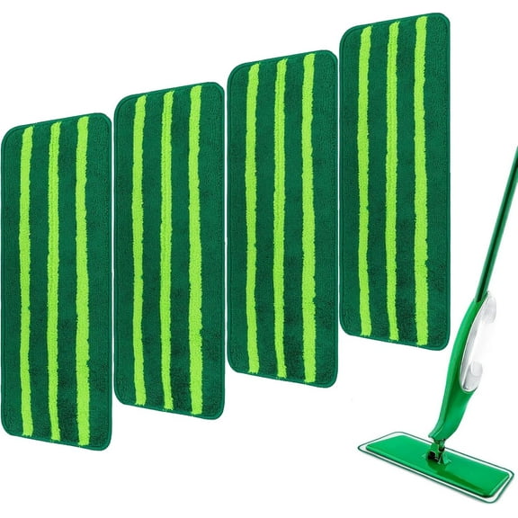 Mop Head Replacement for Libman Freedom Spray Mop - Washable Reusable Wet & Dry Cleaning - Microfiber Spray Mop Pads Refill for Multi-Surface Floor -4 Pack (Green）